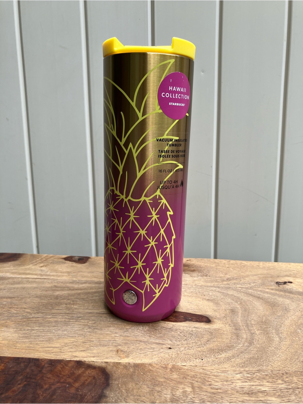 Starbucks Hawaii pink gold ombre NWT travel cup pineapple collectible 2019 - Picture 2 of 8